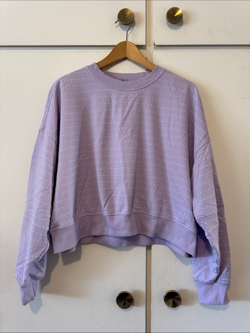 Aerie Lavender Dot-Accent Crewneck Sweatshirt